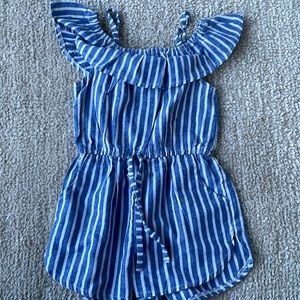 Pin stripe white and blue romper